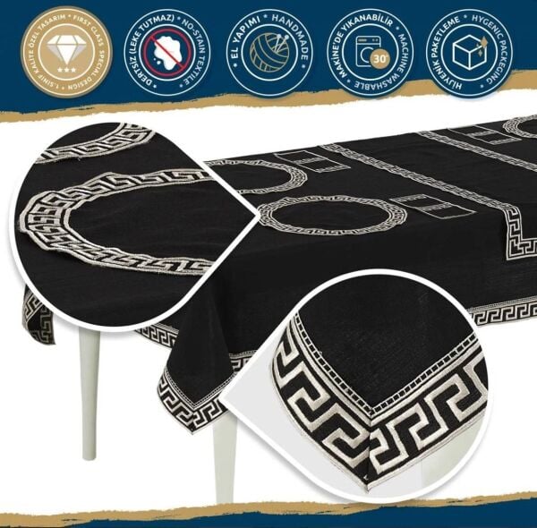 Nazik Home Mariva Masa Örtüsü Siyah 160X260