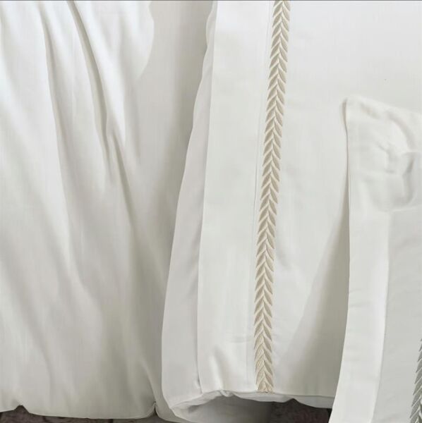 Nazik Home Olimpos Nakışlı Pamuk Saten 6 Parça Nevresim Takımı Bej Çift Kişilik