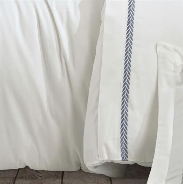 Nazik Home Olimpos Nakışlı Pamuk Saten 6 Parça Nevresim Takımı İndigo Çift Kişilik