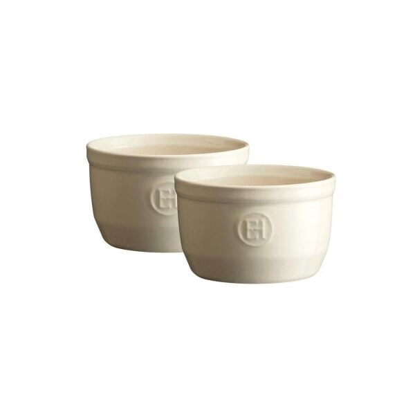 Emile Henry Fırın Kabı Ramekin No.10 2´li Set 0,25 Lt Ekru Ç:10 -Y:6 cm