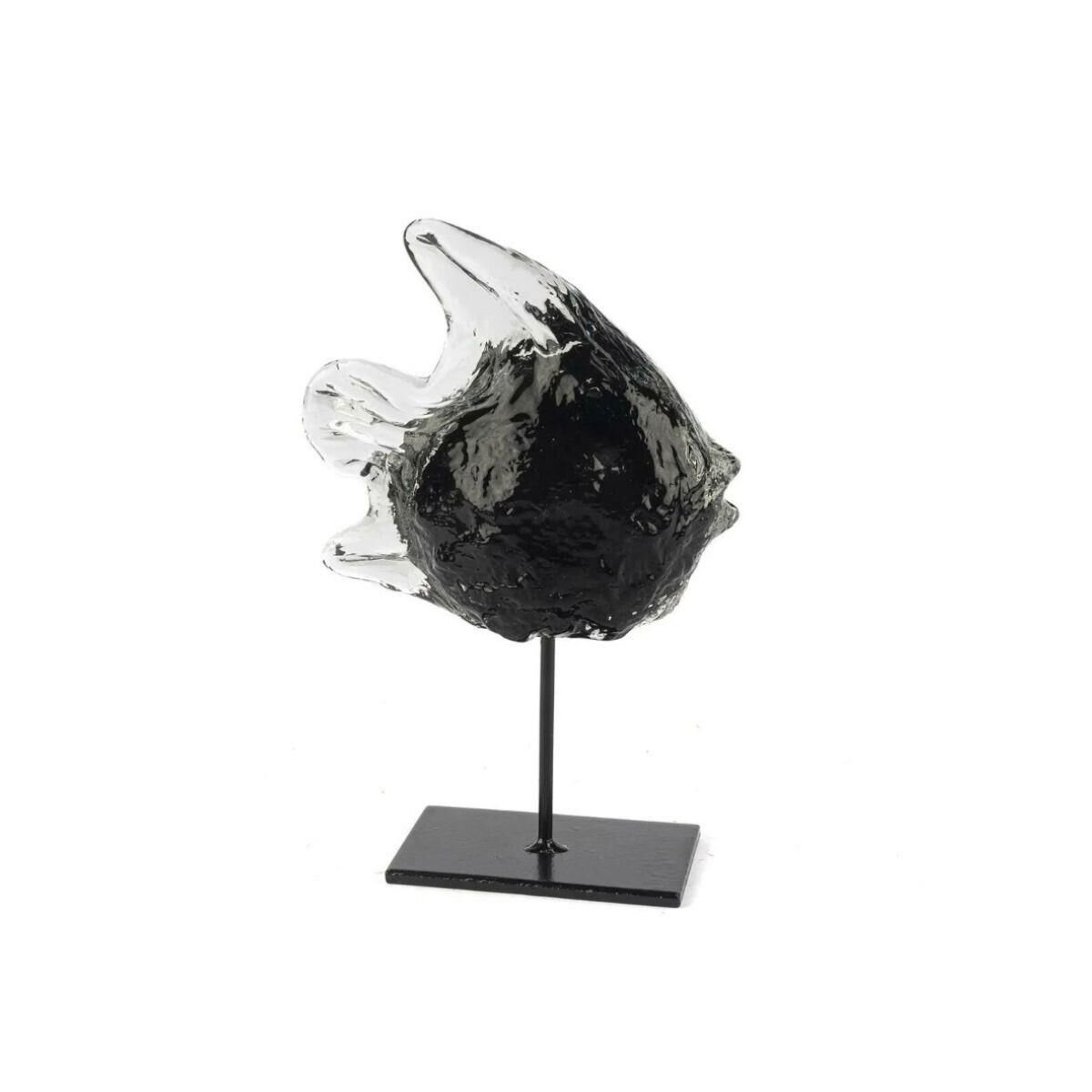 Mikasa Moor Siyah Clear Cam Balık Dekor Obje 15x10x22 cm