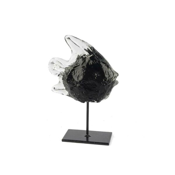Mikasa Moor Siyah Clear Cam Balık Dekor Obje 15x10x22 cm