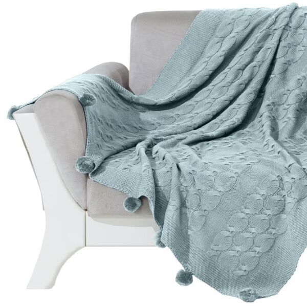 Nazik Home Ponponlu Dekoratif Bella TV Diz Battaniyesi Maldiv 130X170