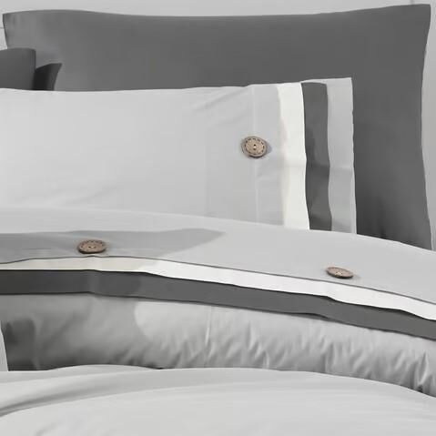 Nazik Home Este Pamuklu Nevresim Takımı Gri Çift Kişilik