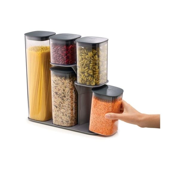 Joseph Joseph Podium 5 li Saklama Kabı Seti-Gri  33,3x31,5x10,9 cm