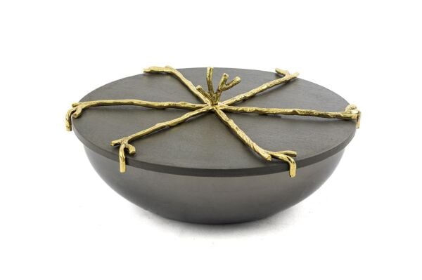 Mikasa Moor Branch Kapaklı Gold Gri Kase 22x10cm