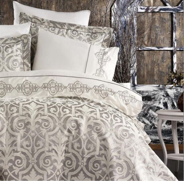 Nazik Home Adonia Nevresim Pike Seti Gri Çift Kişilik