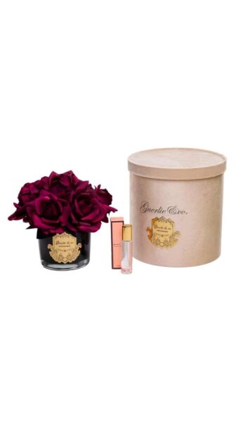 Guerlie&Co 7 Güllü Bordo Beyaz Pembe Geçişli Siyah Cam Gold Logo