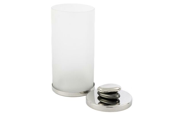 Mikasa Moor Gravel Gümüş Kapaklı Cam Kavanoz 11x24cm