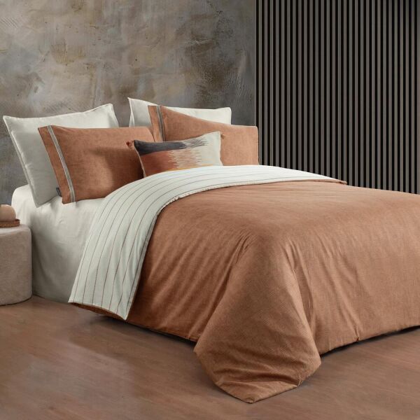 Sarev Ethan Saten Nevresim Takımı Çift Kişilik 4 Yastık Taba