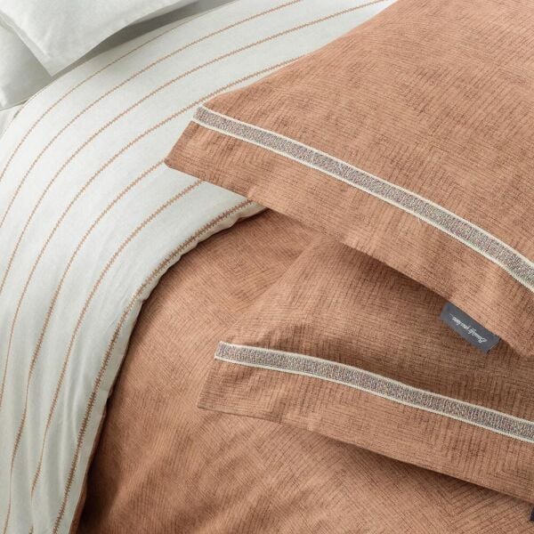 Sarev Ethan Saten Nevresim Takımı Çift Kişilik 4 Yastık Taba