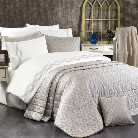 Nazik Home Alizya 14 Parça Çeyiz Seti Krem Çift Kişilik