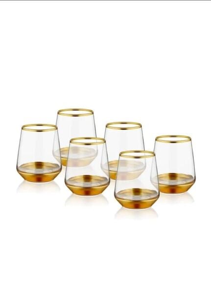 The Mia Glam Su Bardağı Kısa Gold 6 Parça