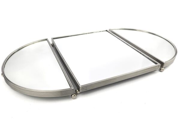 Mikasa Moor Gümüş Oval Aynalı Metal Tepsi 79x45cm