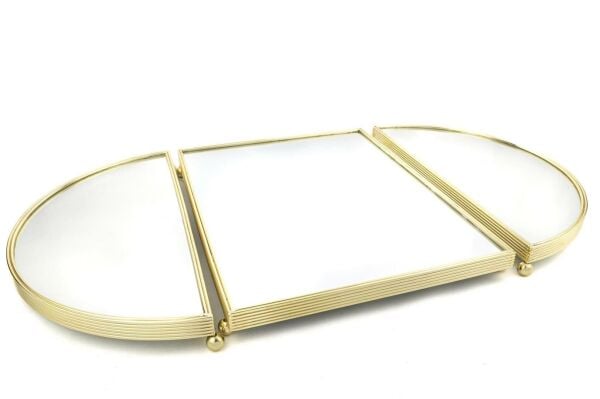 Mikasa Moor Altın Oval Aynalı Metal Tepsi 79x45cm
