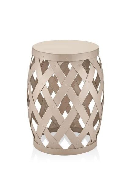 The Mia Prizma Tabure & Yan Sehpa Karamel 50x35 cm