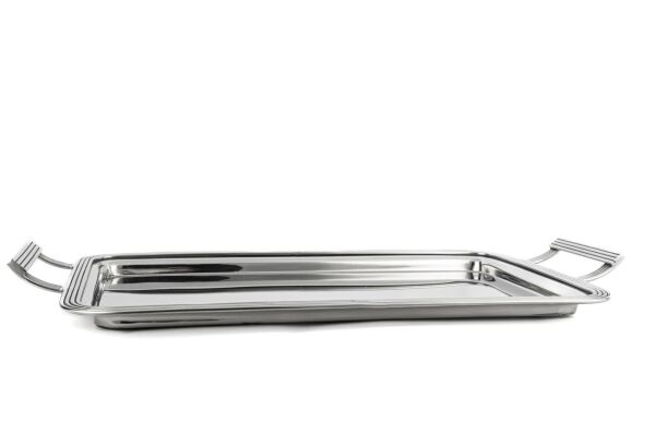 Mikasa Moor Gümüş Dik Kulplu Metal Tepsi 55x29cm