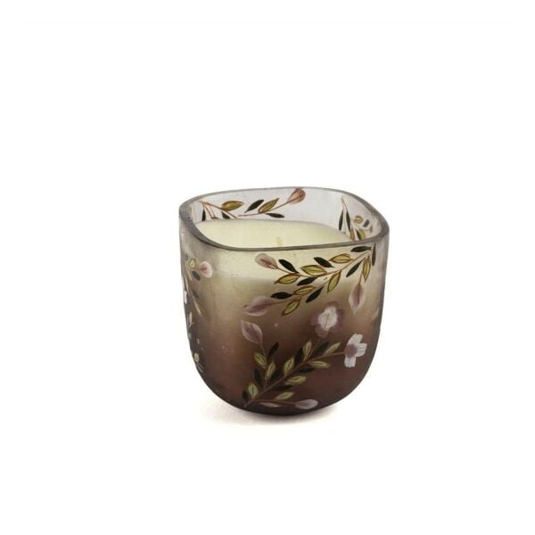 Mikasa Moor Mor Cam Çiçek Des Mum 9x9cm