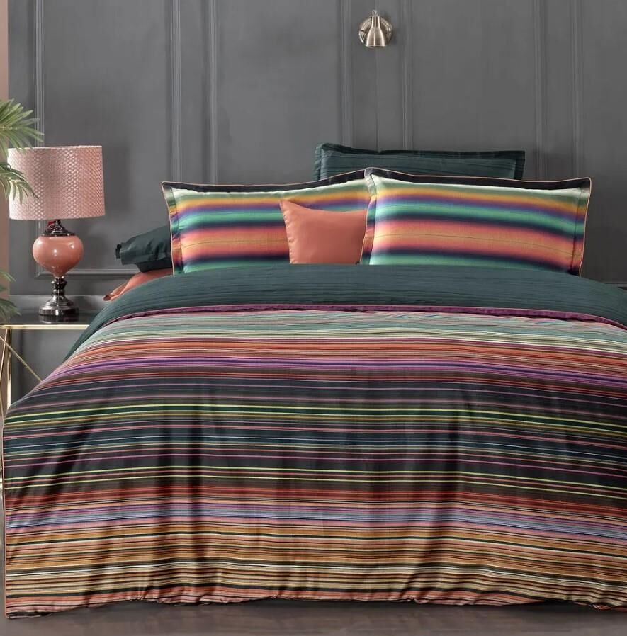 Sarev Brandon Saten Nevresim Takımı Çift Kişilik-Somon