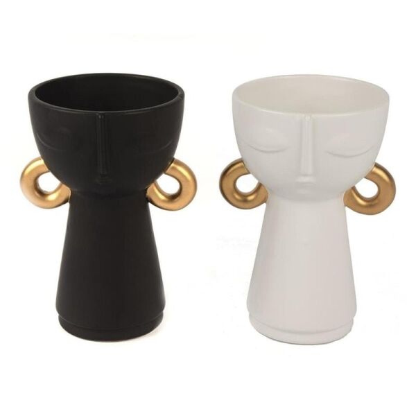 Mikasa Moor Siyah Beyaz 2'li Vazo 14 x 19 cm 14 x 19 cm