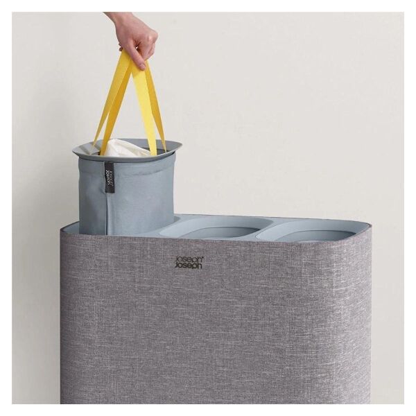 Joseph Joseph Tota 90 L Trio 3 Bölmeli Çamaşır Ayırma Sepeti-Gri