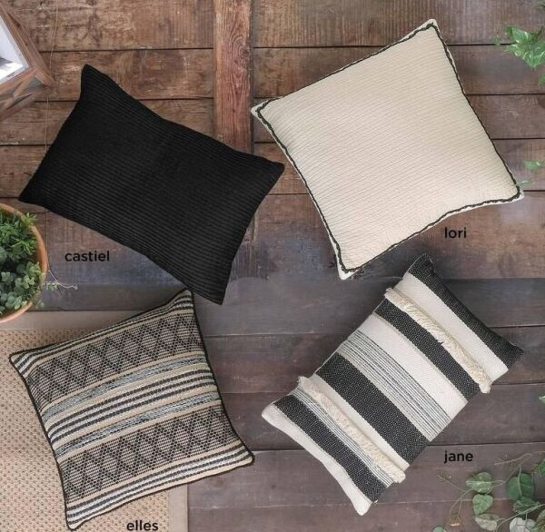 Sarev Elles Kırlent 45x45-Siyah