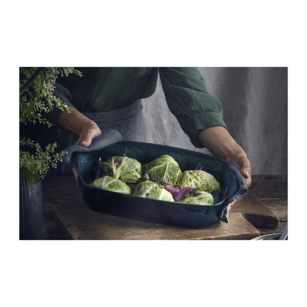 Emile Henry Fırın Kabı Dikdörtgen 42,5x 28 cm Yeşil/Cedar