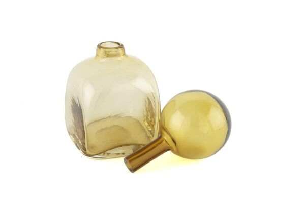 Mikasa Moor Amber Kapaklı Cam Vazo 11x22cm