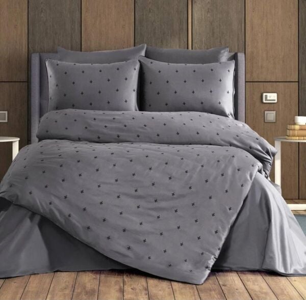 Nazik Home Hermes Pamuklu Nevresim Takımı Antrasit Çift Kişilik