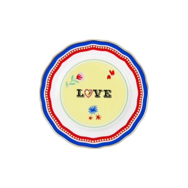 Baci Milano Mamma Mia Love Yazılı Tabak 22 Cm