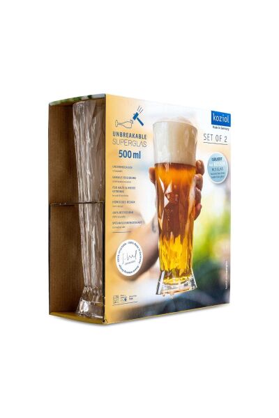 Koziol Superglass 500 Ml Şeffaf 2li Set
