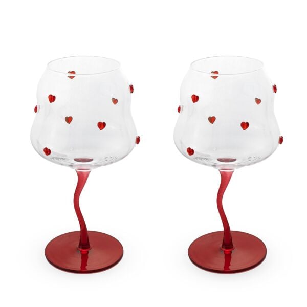 Easy Life 2'li Cam Kadeh Seti - Kırmızı 450 ml