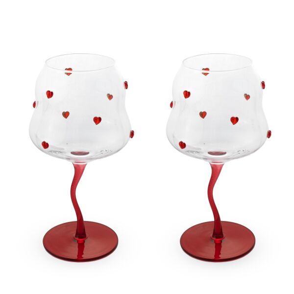 Easy Life 2'li Cam Kadeh Seti - Kırmızı 450 ml