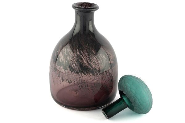 Mikasa Moor Mürdüm Turkuaz Kapaklı Cam Vazo 17x28cm