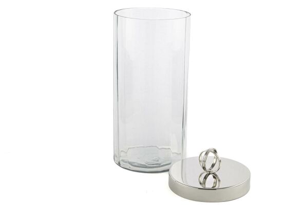 Mikasa Moor Gümüş Kapaklı Cam Kavanoz 13x26cm