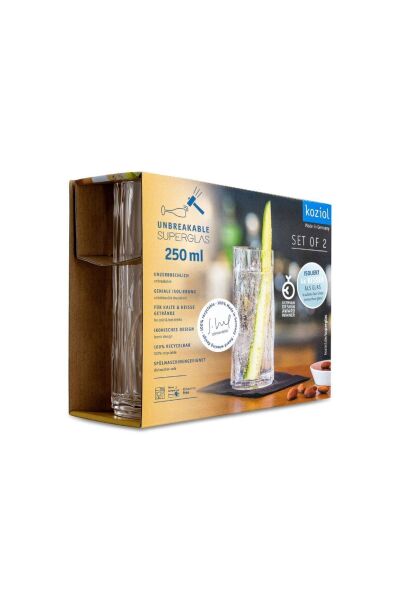 Koziol Superglass 250 Ml 2li Set No:3 Su Bardağı Şeffaf