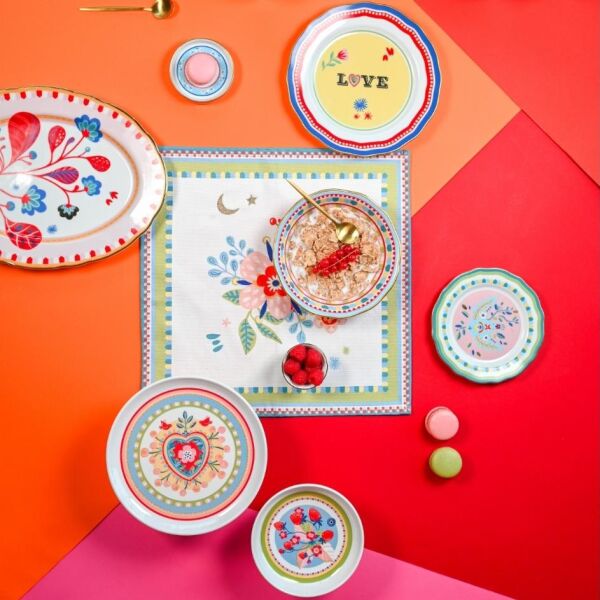 Baci Milano Mamma Mia Kuş Desenli Tatlı Tabağı 16 Cm