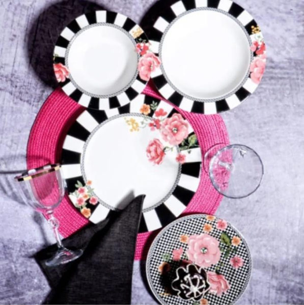 Kosova 293 24 Parça Yemek Takımı Black Flower