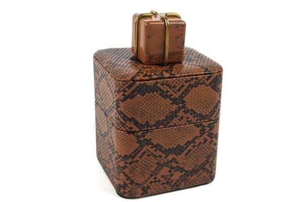 Mikasa Moor Turuncu Yılan Deri Takı Kutusu 13x13x14 cm