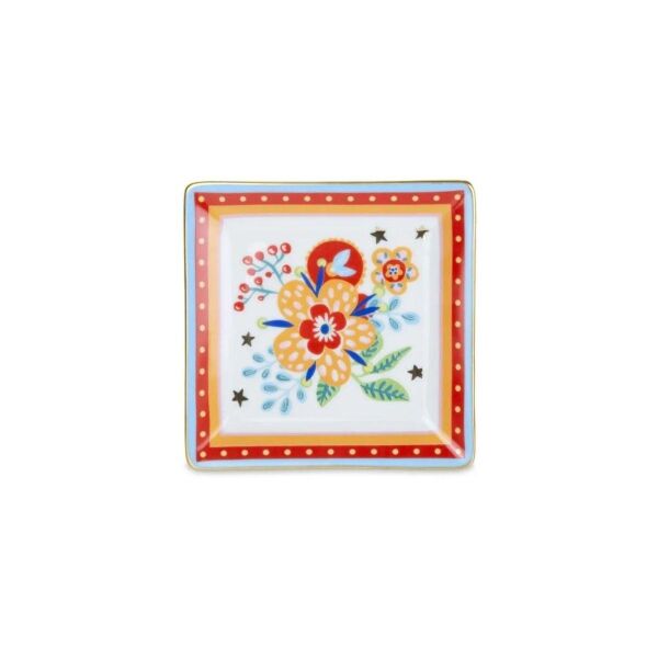 Baci Milano Mamma Mia Çiçek Desenli Tatlı Tabağı 15cmx15cm