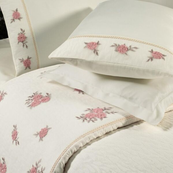 Sarev Londa Havlulu Wedding Pike Seti Çift Kişilik Ekru