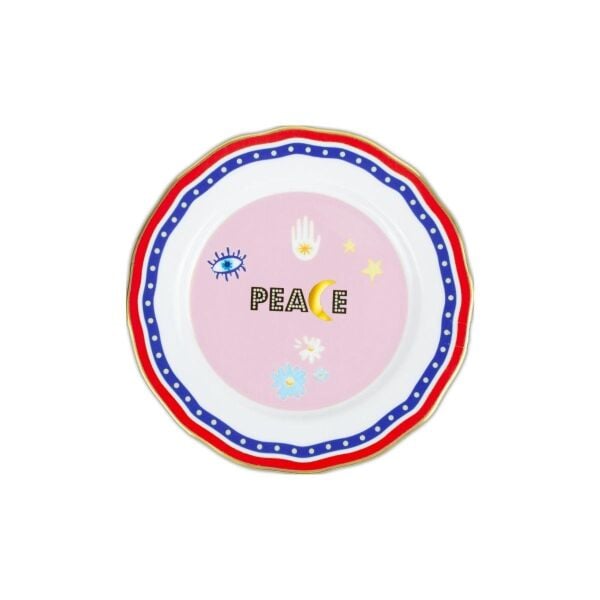 Baci Milano Mamma Mia Peace Yazılı Tabak 22 Cm