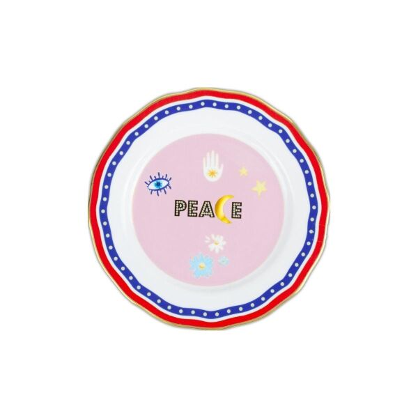 Baci Milano Mamma Mia Peace Yazılı Tabak 22 Cm