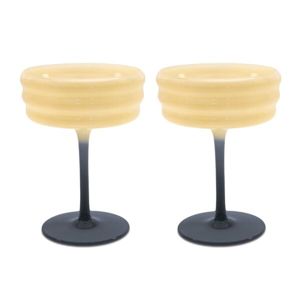 Easy Life 2'li Cam Kokteyl Kadehi Seti - Bej Mavi 280 ml - 102404678001