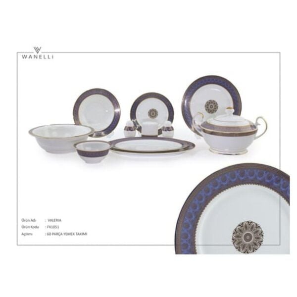 Wanelli Fx1051 Valerına 60 Parça Yuvarlak Yemek Takımı