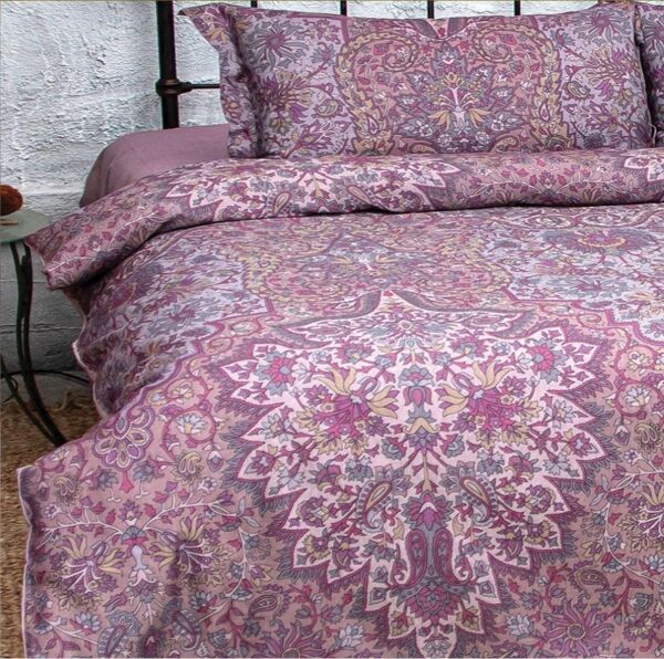 Nazik Home Talin Dijital Nevresim Takımı Mürdüm Çift Kişilik