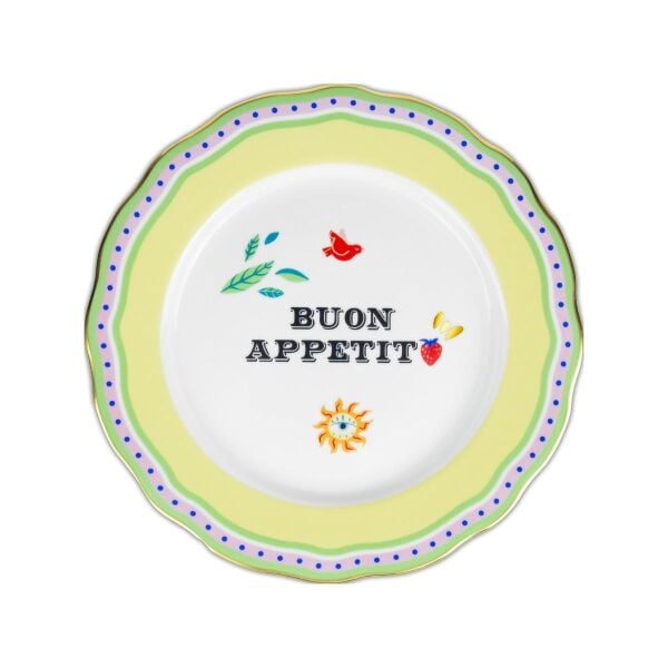 Baci Milano Mamma Mia Buon Appetit Yazılı Yemek Tabağı 28Cm