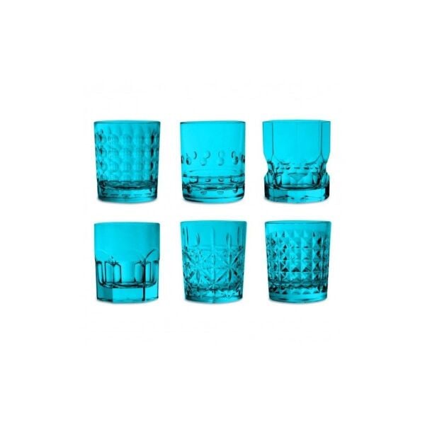 Baci Milano Crystal Touch 6lı Bardak Seti 300ml Mavi