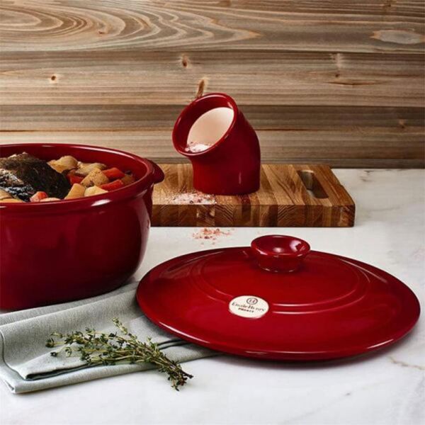 Emile Henry Tuzluk-BaharatlıkYuvarlak Kırmızı/Burgundy