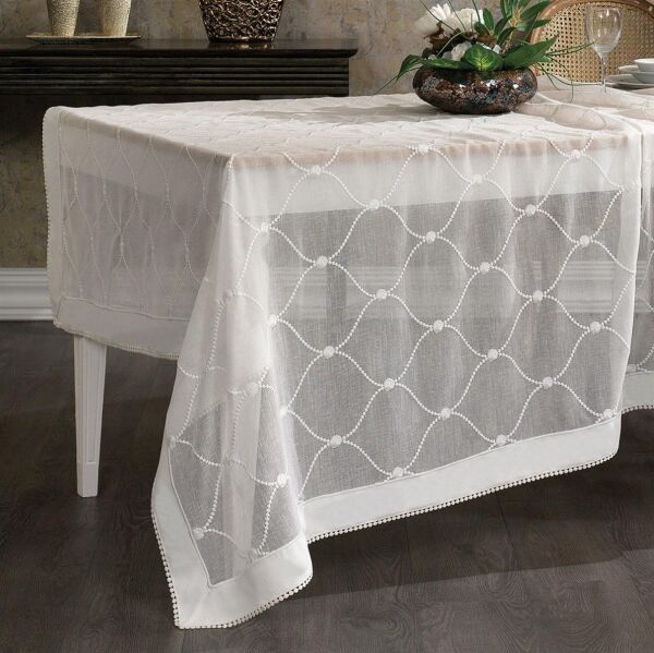 Nazik Home Floggy Leke Tutmaz Dertsiz Masa Örtüsü Bej 160X260